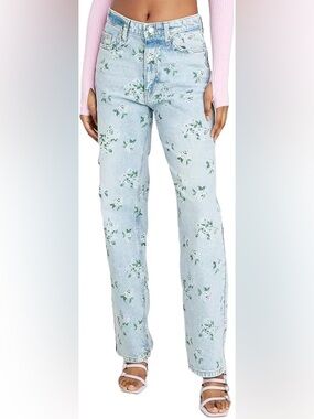 Wild Fable 90’s relaxed straight floral print jeans